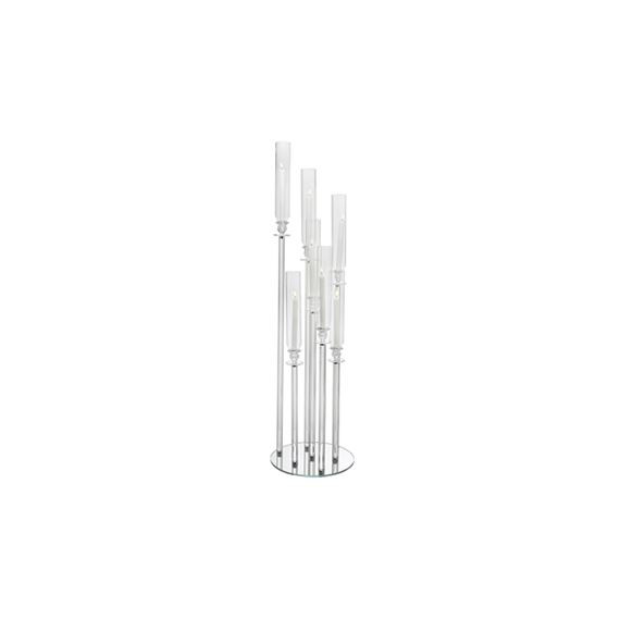 PAVAN CRYSTAL CANDELIERE VETRO 7 BRACCIA BASE TONDA CM.35 H.126 -1-
