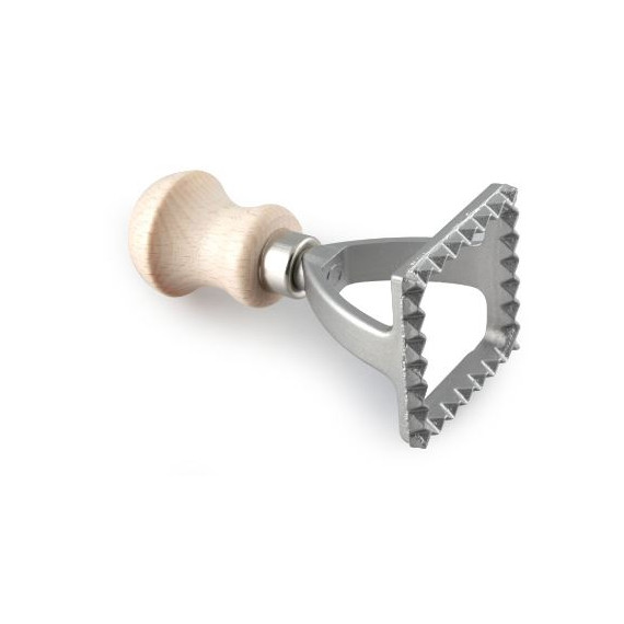 CALDER TAGLIARAVIOLI QUADRATO ALLUMINIO CON MANICO IN LEGNO CM.4X4 -1- 