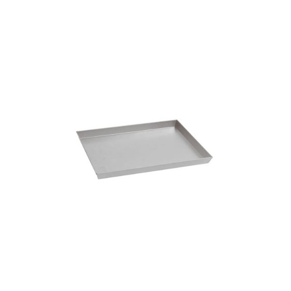 PADERNO TEGLIA RETTANGOLARE ACCIAIO ALLUMINATO BORDO SVASATO CM.50X35 H.3 -1-