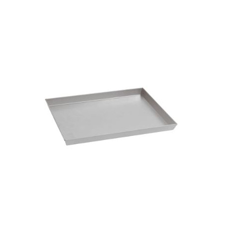 PADERNO TEGLIA RETTANGOLARE ACCIAIO ALLUMINATO BORDO SVASATO CM.50X35 H.3 -1-