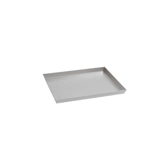 PADERNO TEGLIA RETTANGOLARE ACCIAIO ALLUMINATO BORDO SVASATO CM.60X40 H.3 -1-