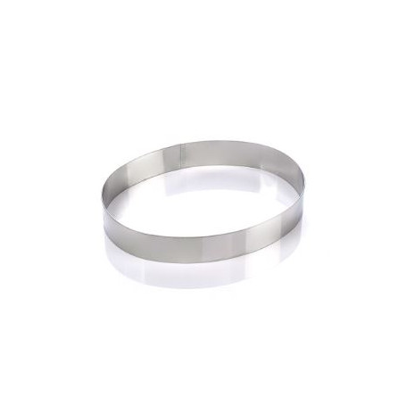 FASCIA INOX OVALE PER TORTA CM.16X12 H.4 -1-